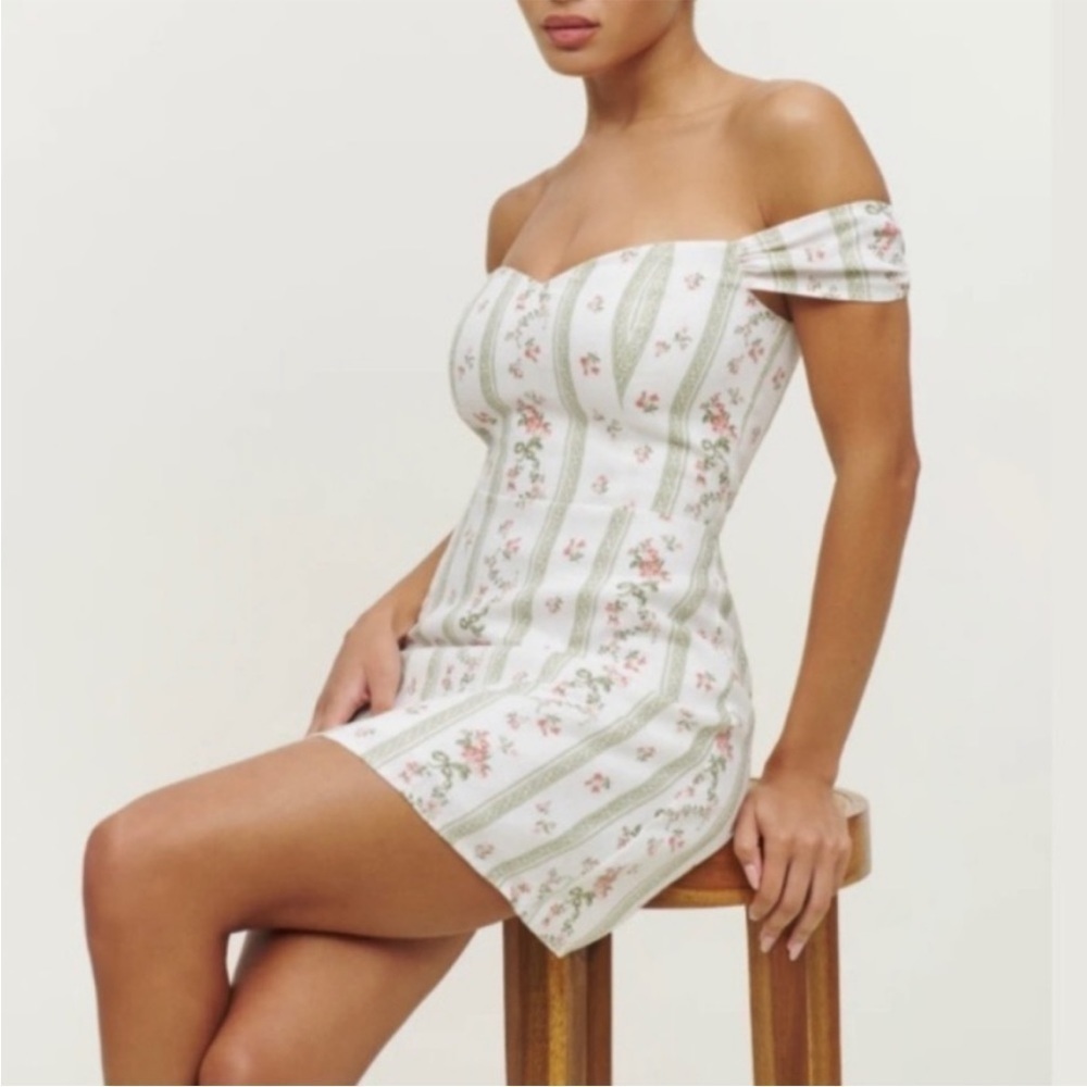 Reformation Gavina linen mini dress in Heath floral